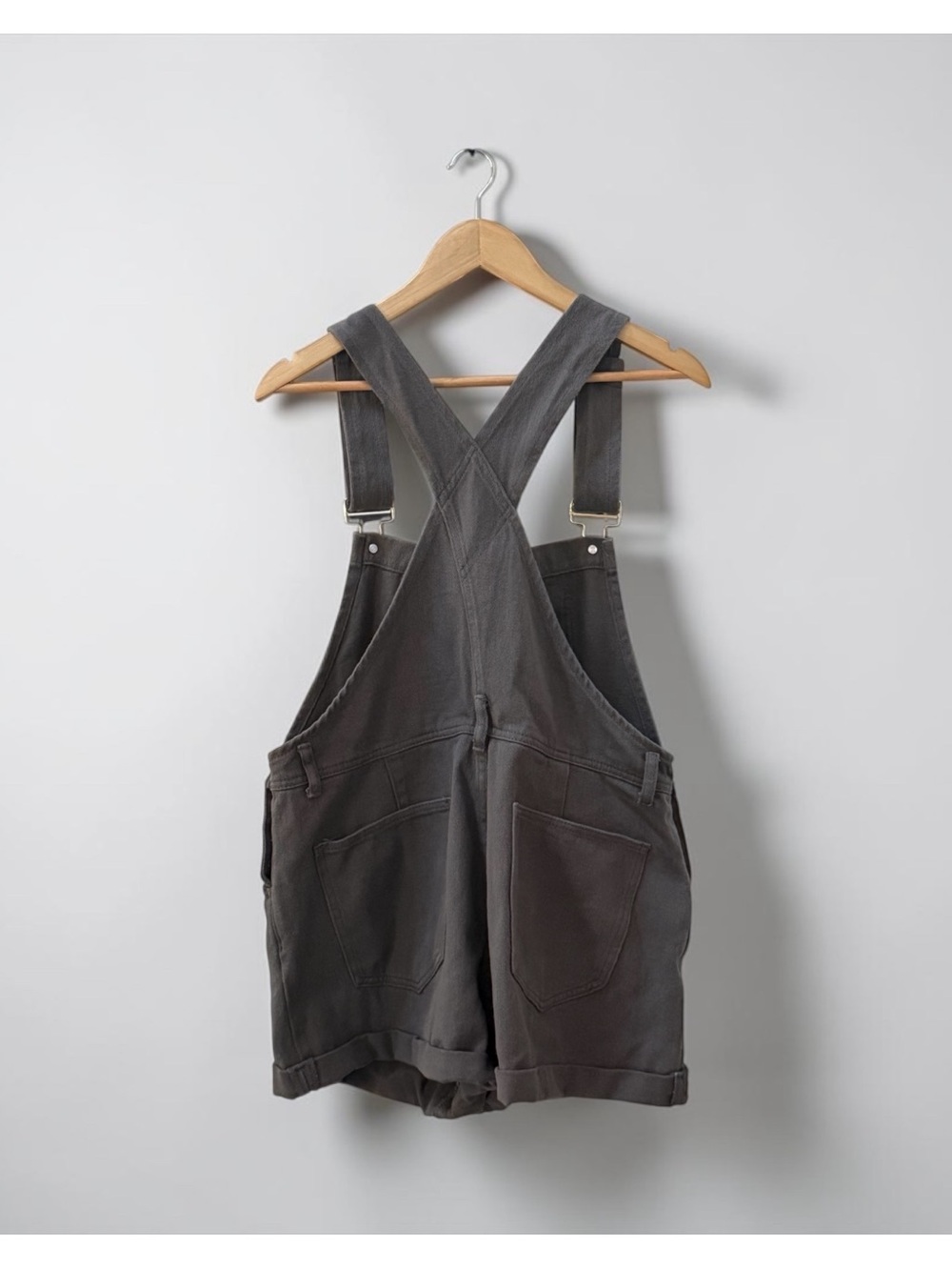 NWT Women's Dark Gray Short Denim Overalls! Medium! NEW! - Picture 5 of 9